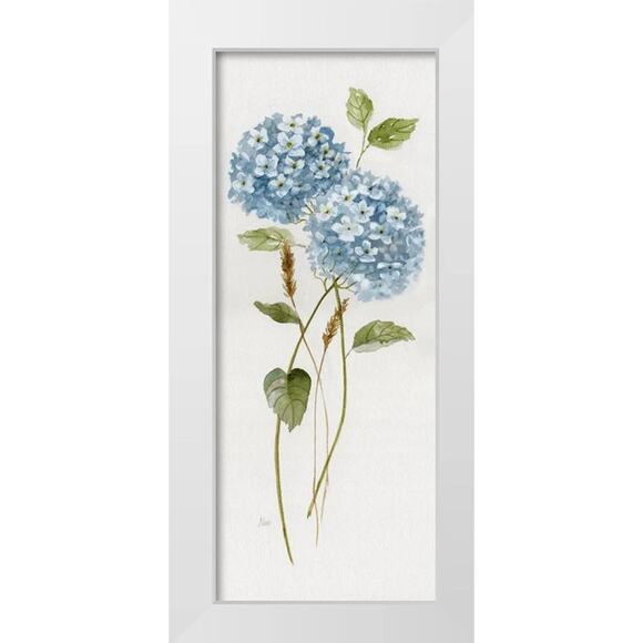Blue Hydrangea Long Stem Two-Piece Wall Plaque Set – Vintage Floral - Picture 3 of 6